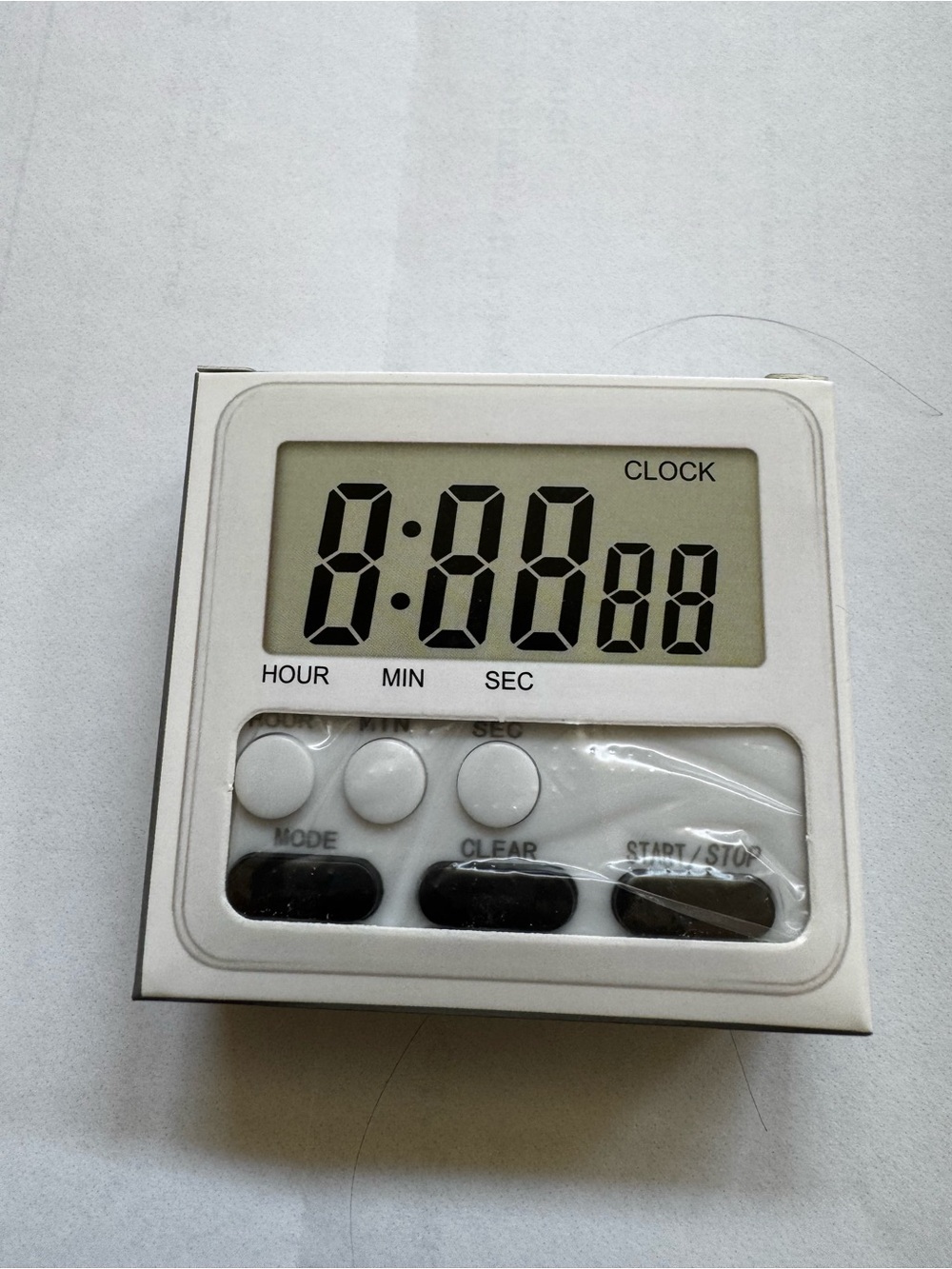 Digital Kitchen Timer Clock - White